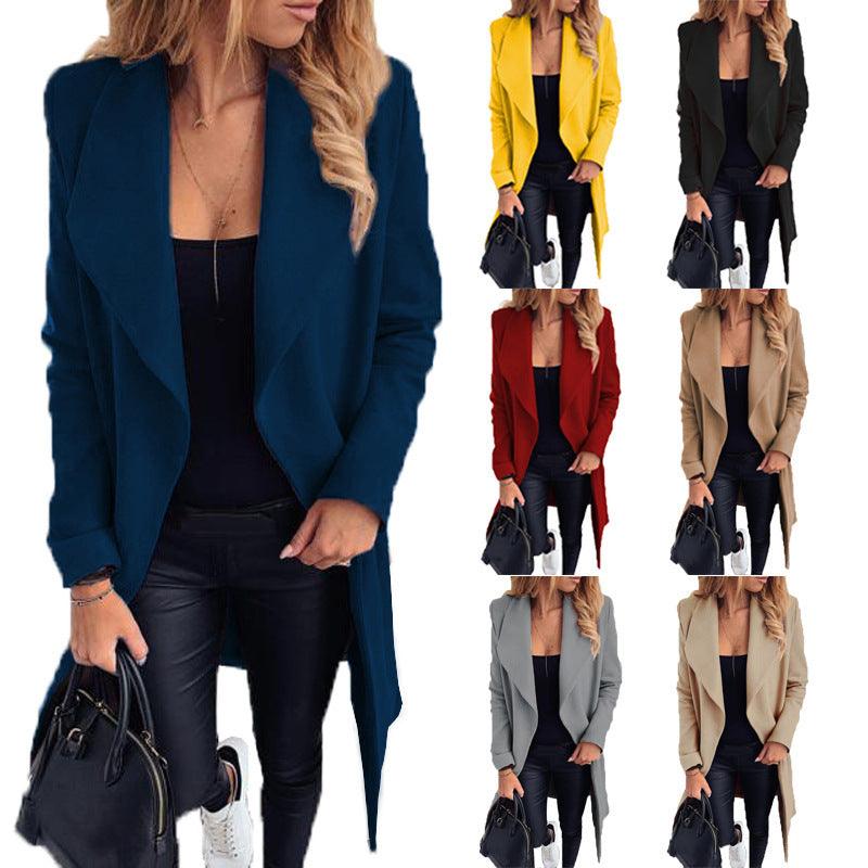 Stylish Lapel Ladies Coat