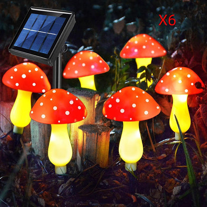 Solar-Powered Plastic Mushroom Night Light for Outdoor Spaces such as Courtyards, Gardens, Balconies, and Lawns - Waterproof Landscape Ornament with Colourful Illumination