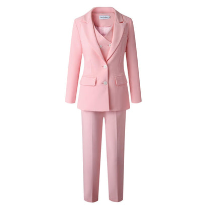 Ladies Elegant 3 Pc - Pink Temperament Suit