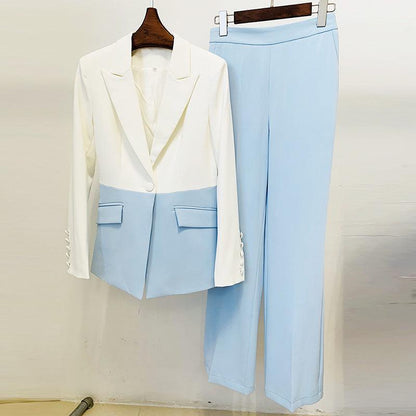 Ladies Elegant Stylish Pink & White Or Blue & White Suits