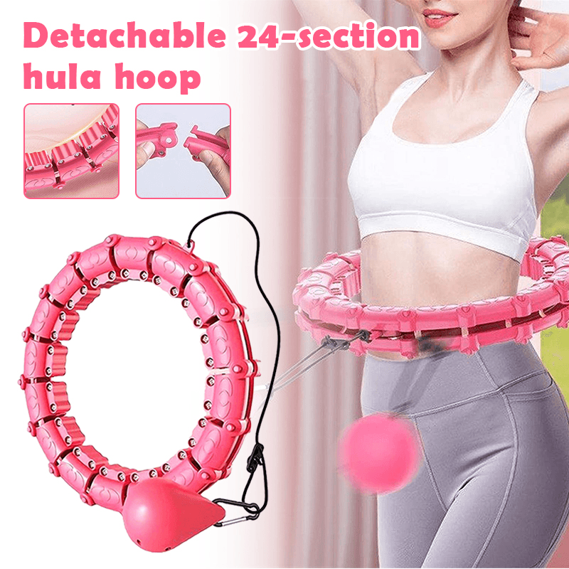 Weight Loss Smart Weighted Fitness Hoops Equipment Infinity Hoop Plus Size Detachable 24 Knots, Abdomen Fitness, For Beginners