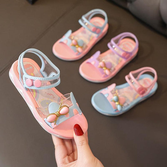 Girls Summer Princess Fashion Sandals Non-Slip Soft Sole