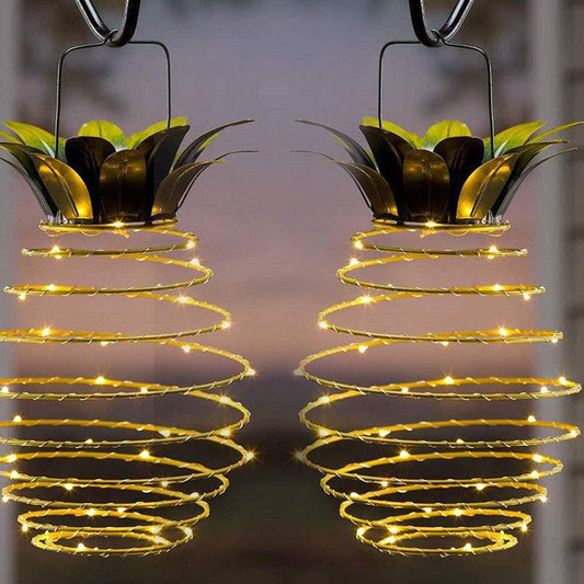 Outdoor Waterproof Pineapple Garden Solar Lights, Pathway Hanging Fairy Lights, Solar LED Warm String Fairy Decor