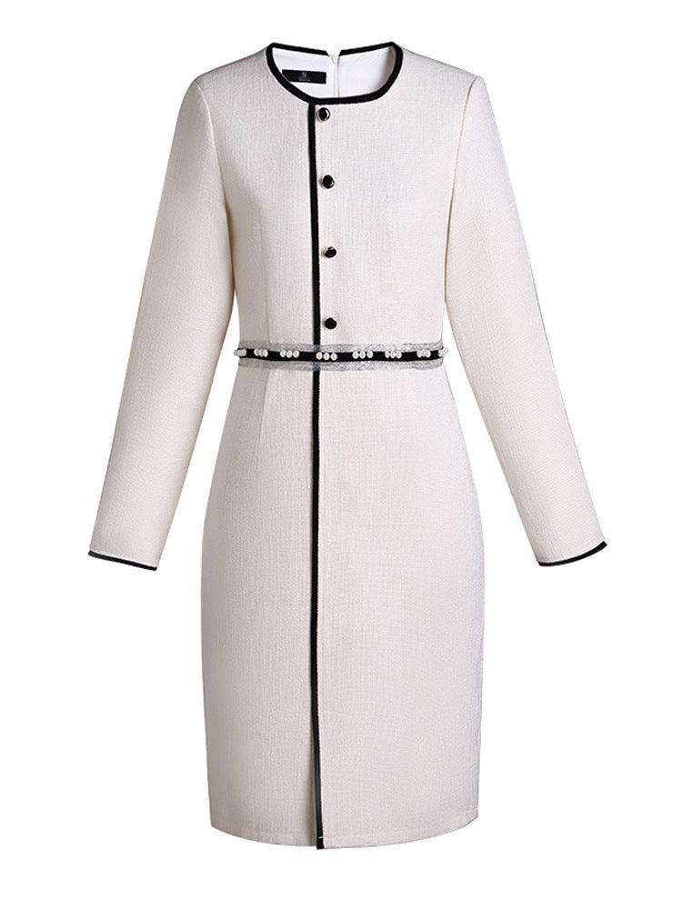 Ladies White-collar Formal Professional Dress