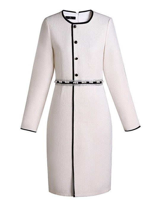 Ladies White-collar Formal Professional Dress