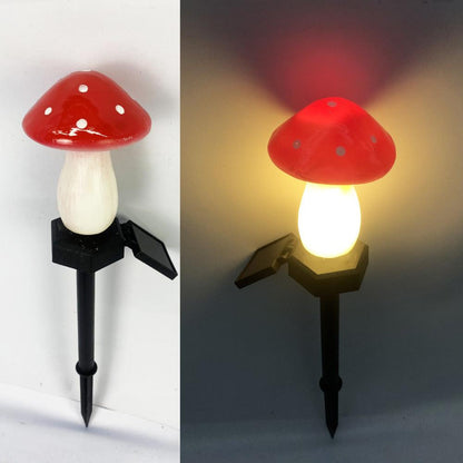 Solar-Powered Plastic Mushroom Night Light for Outdoor Spaces such as Courtyards, Gardens, Balconies, and Lawns - Waterproof Landscape Ornament with Colourful Illumination