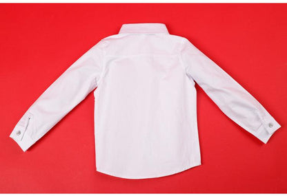 Boys' Solid Colour Shirt- Long Sleeved Cotton Shirt Fleece Padded Clothes