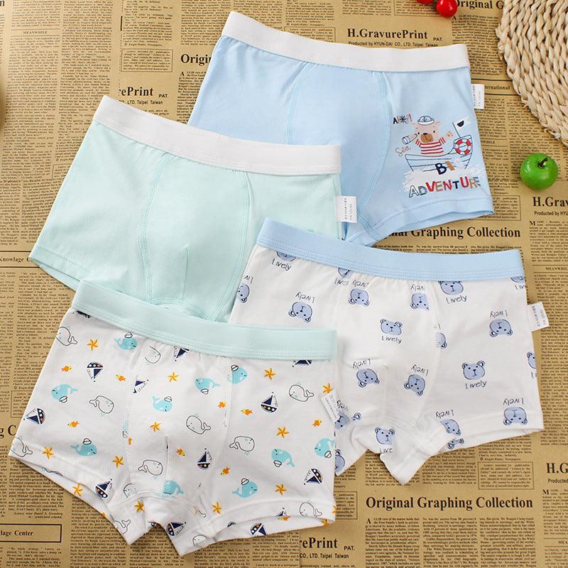 Boys Cartoon Cotton Boxer Shorts X 4