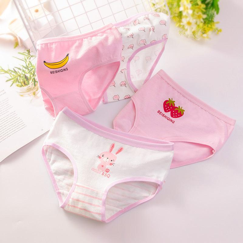 Girls Underwear Pure Cotton Knickers x4