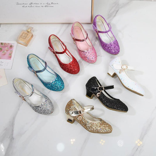 Girls Stunning Princess Sequin Dance Shoes