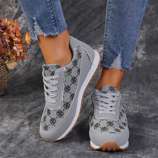 Ladies Cute Flower Print Sports Trainers