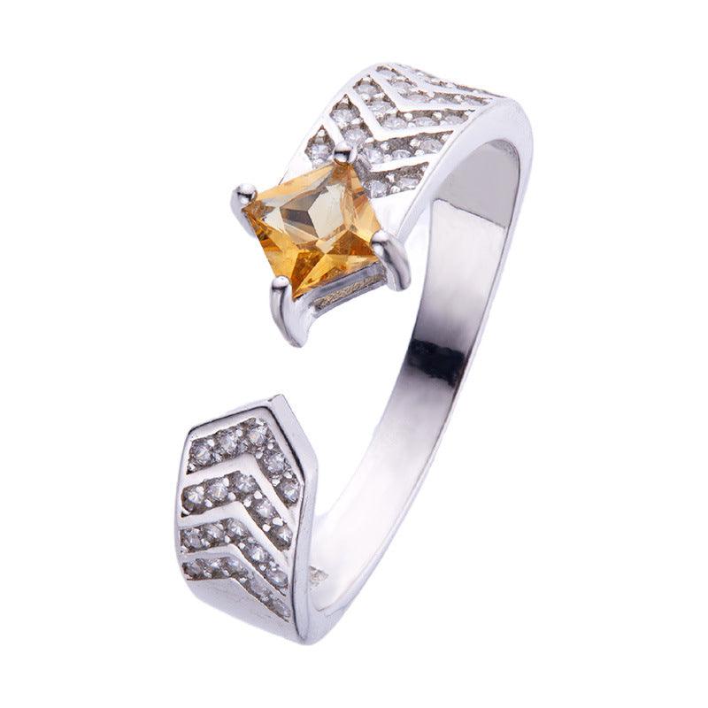 Sterling Silver Natural Citrine Gemstone Ring