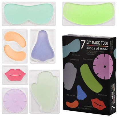 Facial Mask Set, Hand-Touch Lip Mask, Eye Bag Mask, Eye Mask, Nasal Mask, Makeup Worker