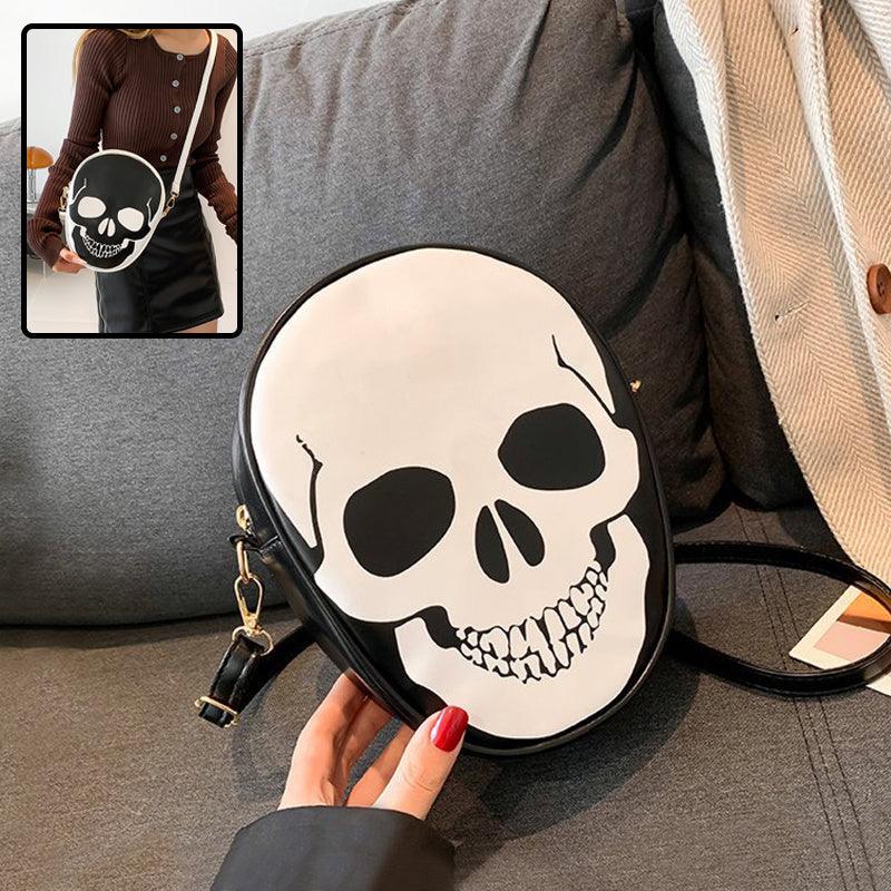 Halloween Skull Shoulder Bag: A Quirky Messenger Bag for Kids and Couples, Perfect for Outdoor Activities and Carrying Small Phones for Women.