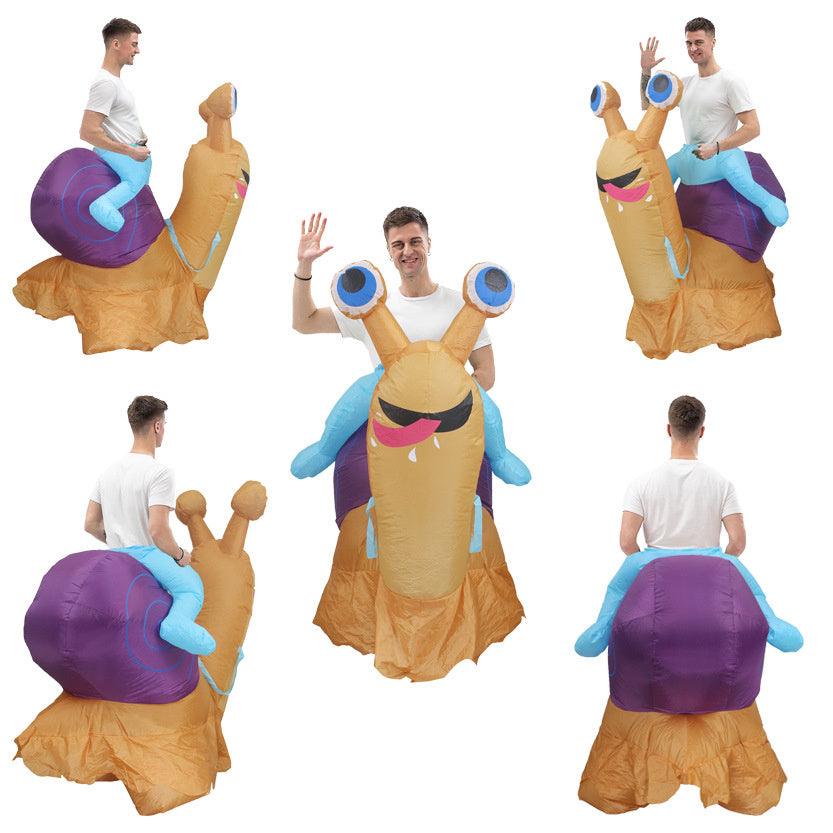 Halloween Riding Snail Inflatable Adult Clothing Outfit - Funny Makeup Costume Props