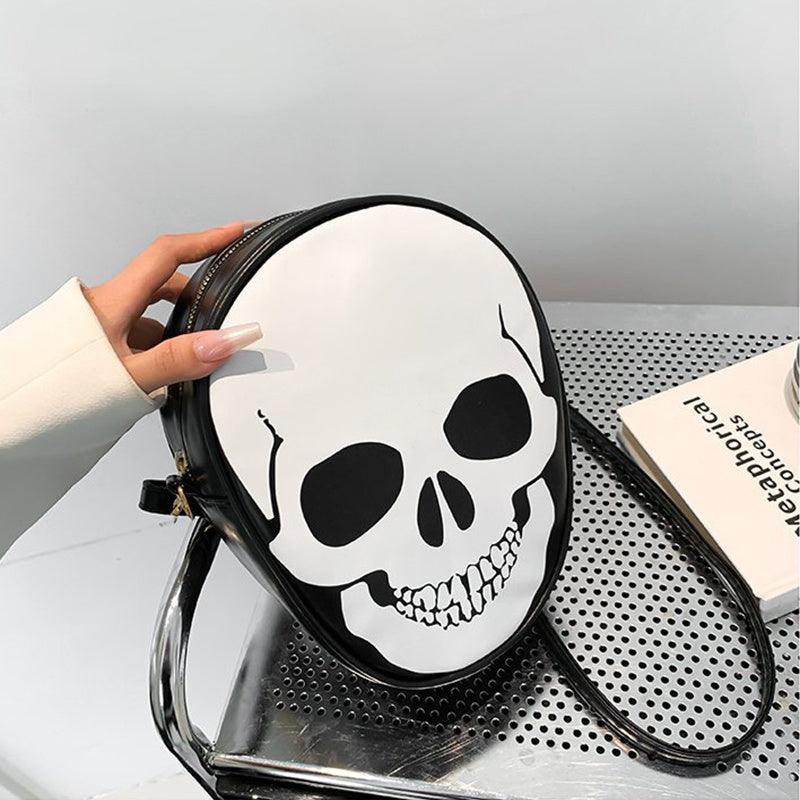 Halloween Skull Shoulder Bag: A Quirky Messenger Bag for Kids and Couples, Perfect for Outdoor Activities and Carrying Small Phones for Women.