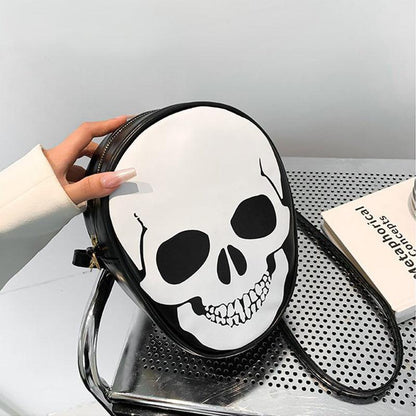 Halloween Skull Shoulder Bag: A Quirky Messenger Bag for Kids and Couples, Perfect for Outdoor Activities and Carrying Small Phones for Women.