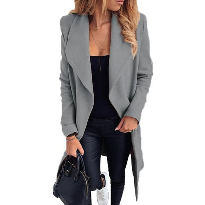 Stylish Lapel Ladies Coat