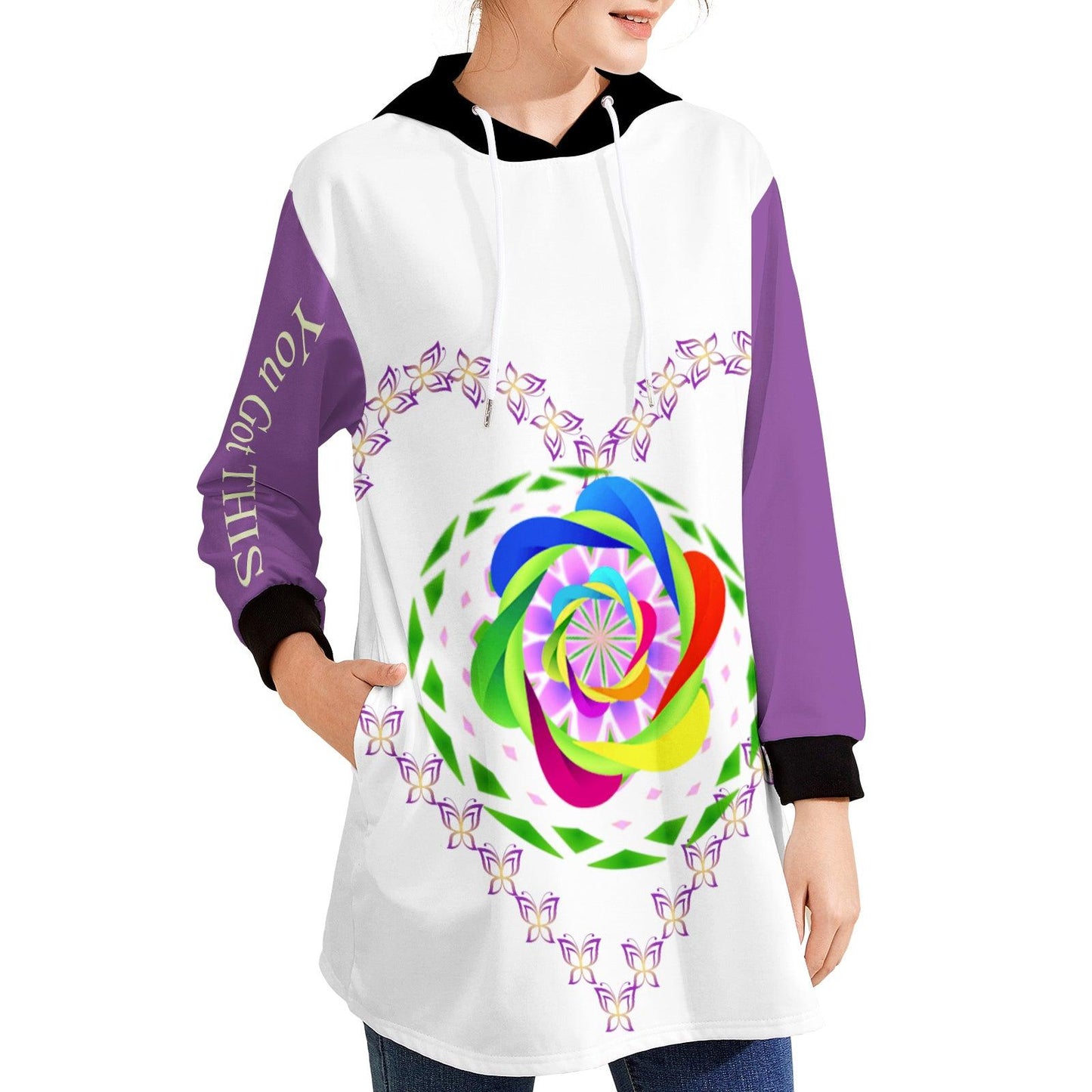 FayzieBobs You Got This Pinwheel Hoodie Mini Dress