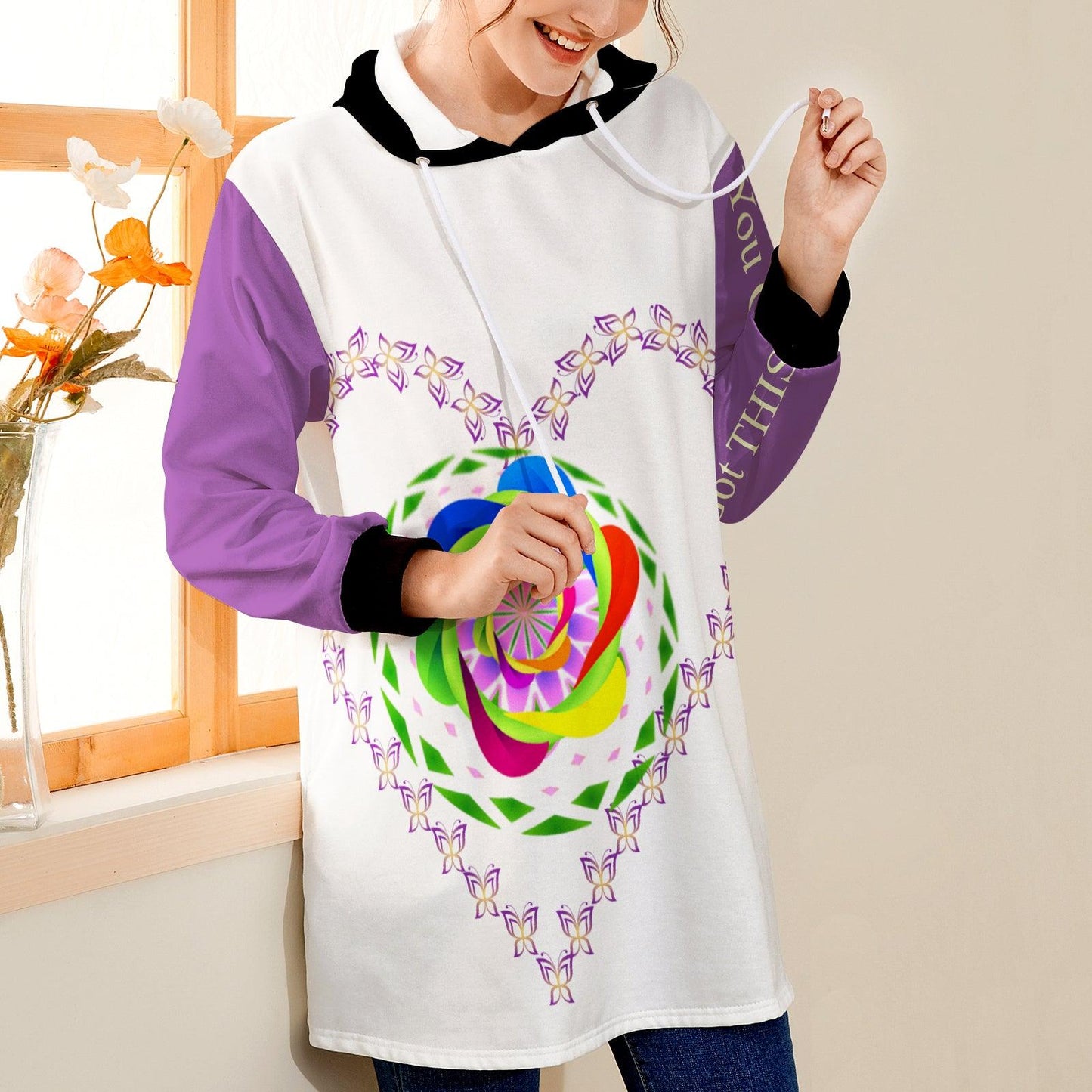 FayzieBobs You Got This Pinwheel Hoodie Mini Dress